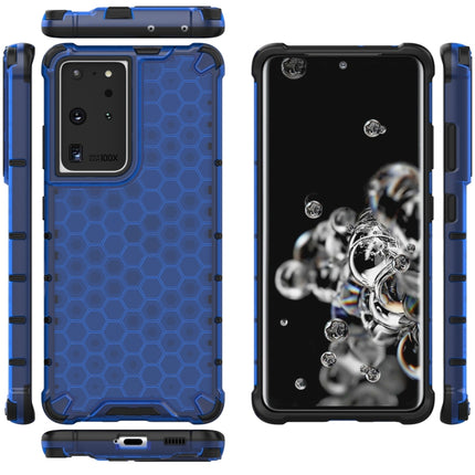 For Samsung Galaxy S21 Ultra 5G Shockproof Honeycomb PC + TPU Protective Case(Blue)-garmade.com