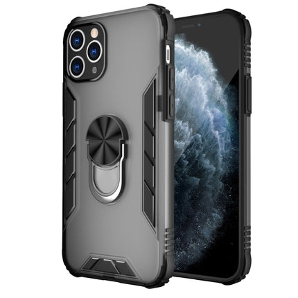 Magnetic Frosted PC + Matte TPU Shockproof Case with Ring Holder For iPhone 11 Pro(Phantom Black)-garmade.com