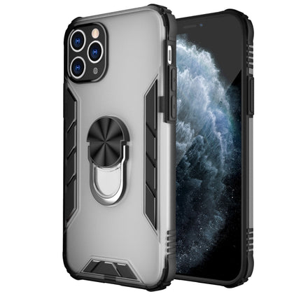 Magnetic Frosted PC + Matte TPU Shockproof Case with Ring Holder For iPhone 11 Pro(Milky White)-garmade.com