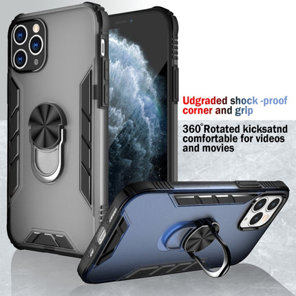 Magnetic Frosted PC + Matte TPU Shockproof Case with Ring Holder For iPhone 11 Pro(Classic Blue)-garmade.com