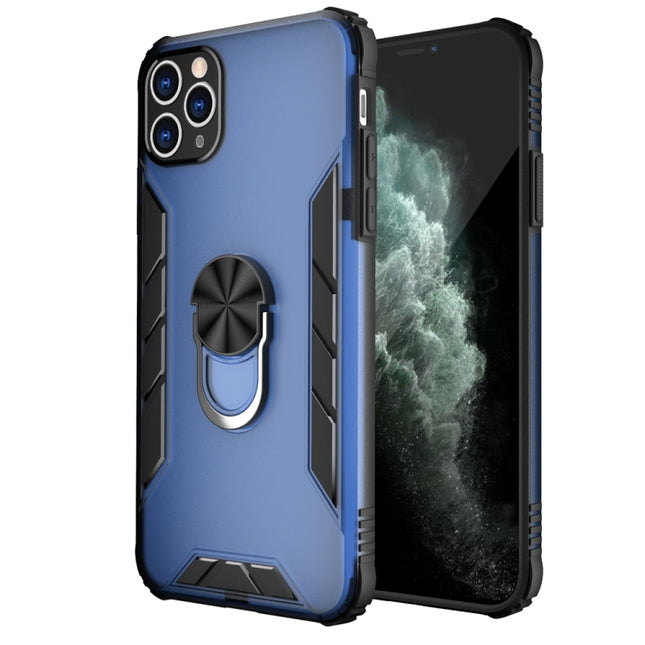Magnetic Frosted PC + Matte TPU Shockproof Case with Ring Holder For iPhone 11 Pro Max(Classic Blue)-garmade.com