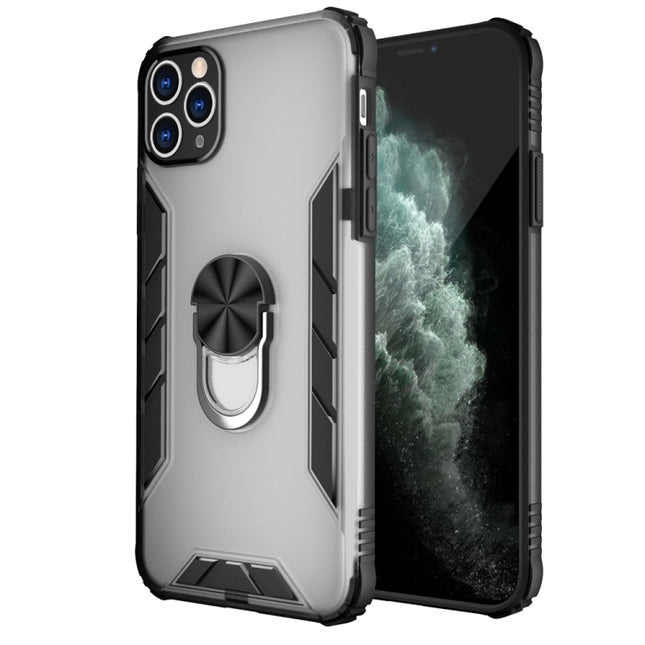 Magnetic Frosted PC + Matte TPU Shockproof Case with Ring Holder For iPhone 11 Pro Max(Milky White)-garmade.com