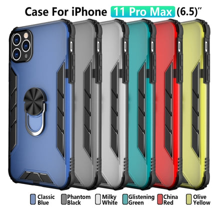 Magnetic Frosted PC + Matte TPU Shockproof Case with Ring Holder For iPhone 11 Pro Max(Glistening Green)-garmade.com
