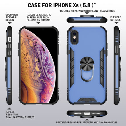 Magnetic Frosted PC + Matte TPU Shockproof Case with Ring Holder For iPhone XS / X(Olive Yellow)-garmade.com