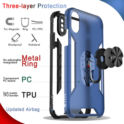 Magnetic Frosted PC + Matte TPU Shockproof Case with Ring Holder For iPhone XS Max(Olive Yellow)-garmade.com