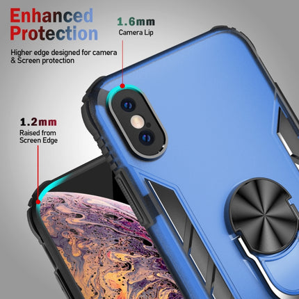 Magnetic Frosted PC + Matte TPU Shockproof Case with Ring Holder For iPhone XS Max(Phantom Black)-garmade.com