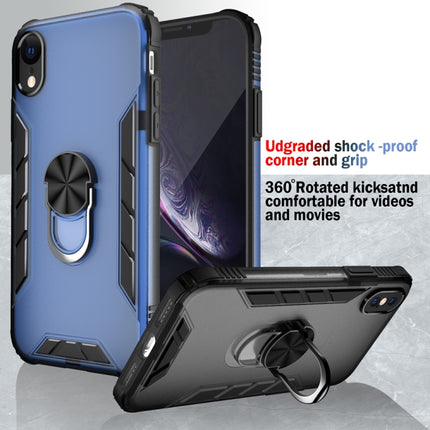 Magnetic Frosted PC + Matte TPU Shockproof Case with Ring Holder For iPhone XR(Olive Yellow)-garmade.com