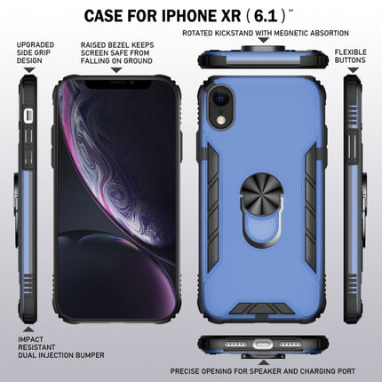 Magnetic Frosted PC + Matte TPU Shockproof Case with Ring Holder For iPhone XR(China Red)-garmade.com