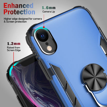 Magnetic Frosted PC + Matte TPU Shockproof Case with Ring Holder For iPhone XR(Glistening Green)-garmade.com