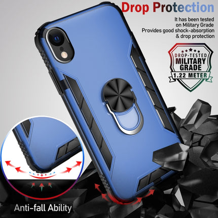 Magnetic Frosted PC + Matte TPU Shockproof Case with Ring Holder For iPhone XR(Milky White)-garmade.com