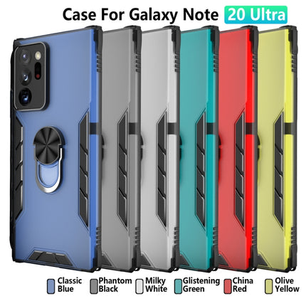 For Samsung Galaxy Note20 Ultra Magnetic Frosted PC + Matte TPU Shockproof Case with Ring Holder(Glistening Green)-garmade.com