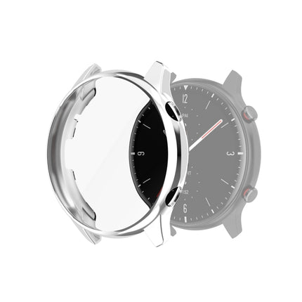 For Amazfit GTR 2 A1951 Full Coverage TPU Electroplating Protective Case Cover(Silver)-garmade.com