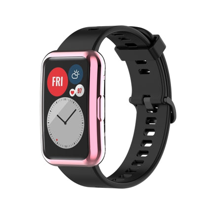 For Huawei Watch Fit Full Coverage TPU Protective Case Cover(Pink)-garmade.com