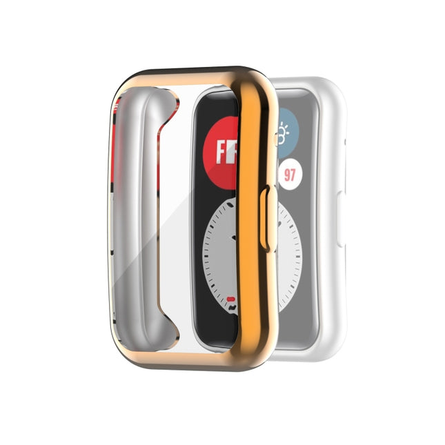 For Huawei Watch Fit Full Coverage TPU Protective Case Cover(Rose Gold)-garmade.com