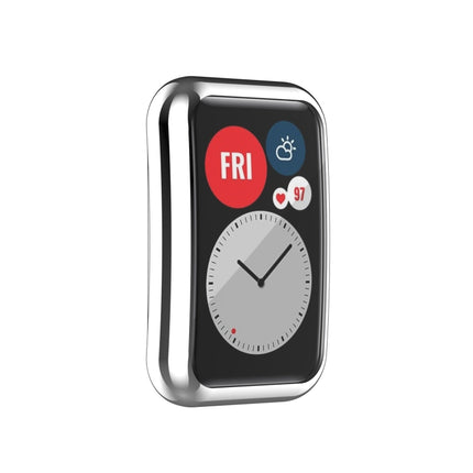 For Huawei Watch Fit Full Coverage TPU Protective Case Cover(Silver)-garmade.com