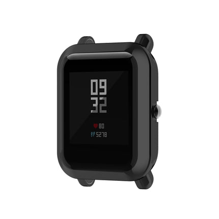 For Amazfit Pop Full Coverage TPU Protective Case Cover(Black)-garmade.com