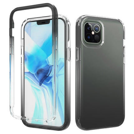 Shockproof High Transparency Two-color Gradual Change PC+TPU Candy Colors Protective Case For iPhone 12 Pro Max(Black)-garmade.com