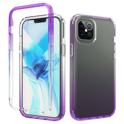 Shockproof High Transparency Two-color Gradual Change PC+TPU Candy Colors Protective Case For iPhone 12 Pro Max(Purple)-garmade.com