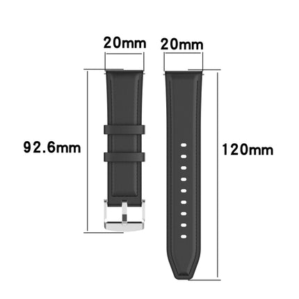 20mm Silicone Leather Replacement Strap Watchband for Huawei Watch GT 2 42mm(Black)-garmade.com