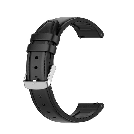 22mm Silicone Leather Replacement Strap Watchband for Huawei Watch GT 2 46mm(Black)-garmade.com