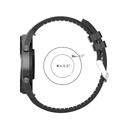 22mm Silicone Leather Replacement Strap Watchband for Huawei Watch GT 2 46mm(Black)-garmade.com