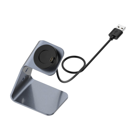 For Garmin Forerunner 745 / Venu Sq / Fenix 6 Universal Aluminum Alloy Magnetic Charger Holder with Chip Protection, Support Fast Charging, Style:Right Interface(Grey)-garmade.com