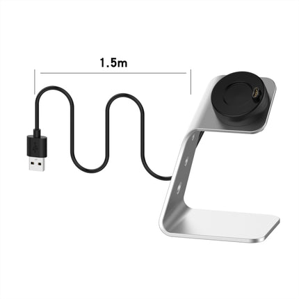 For Garmin Forerunner 745 / Venu Sq / Fenix 6 Universal Aluminum Alloy Magnetic Charger Holder with Chip Protection, Support Fast Charging, Style:Right Interface(Silver)-garmade.com