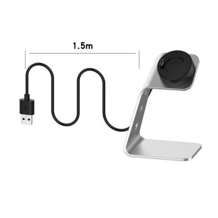 For Garmin Forerunner 745 / Venu Sq / Fenix 6 Universal Aluminum Alloy Magnetic Charger Holder with Chip Protection, Support Fast Charging, Style:Left Interface(Grey)-garmade.com
