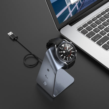 For Samsung R500 / Galaxy Watch 3 Universal Aluminum Alloy Magnetic Charger Holder with Chip Protection, Support Fast Charging(Grey)-garmade.com