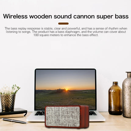 Q2 Double Speaker Wooden Bluetooth Speaker(Red)-garmade.com