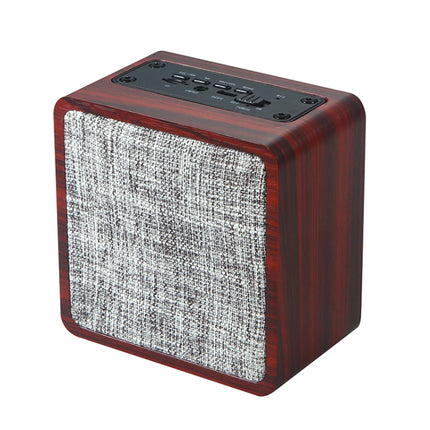 Q4 Wooden Fabric Bluetooth Speaker, Support TF Card & 3.5mm AUX(Red)-garmade.com