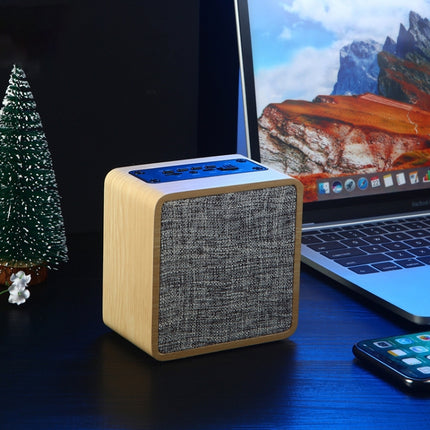 Q4 Wooden Fabric Bluetooth Speaker, Support TF Card & 3.5mm AUX(Yellow)-garmade.com