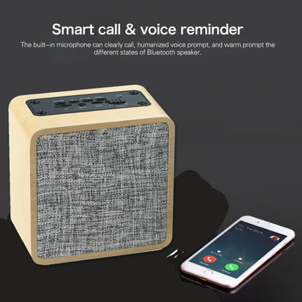 Q4 Wooden Fabric Bluetooth Speaker, Support TF Card & 3.5mm AUX(Walnut)-garmade.com