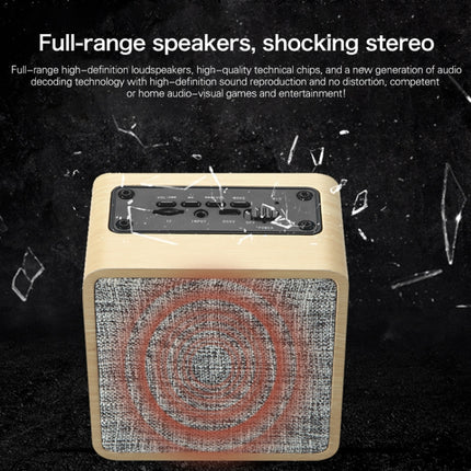 Q4 Wooden Fabric Bluetooth Speaker, Support TF Card & 3.5mm AUX(Walnut)-garmade.com