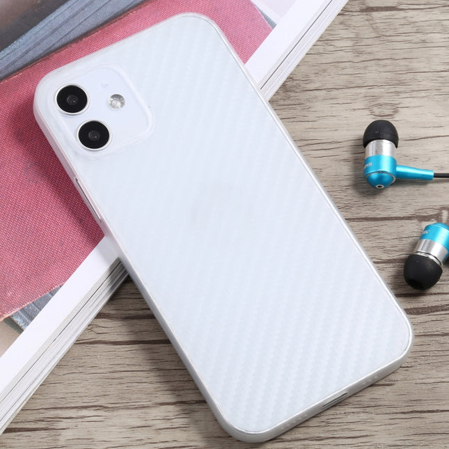 Carbon Fiber Texture PP Protective Case For iPhone 12 mini(White)-garmade.com