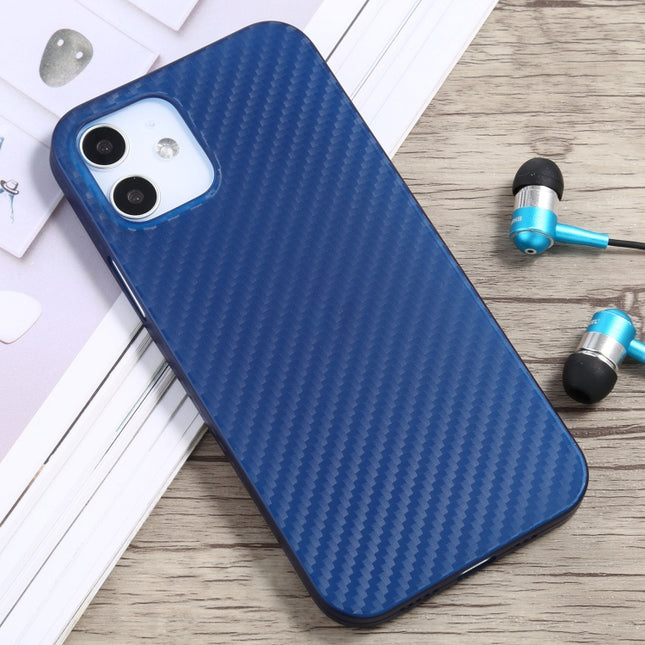 Carbon Fiber Texture PP Protective Case For iPhone 12 mini(Blue)-garmade.com