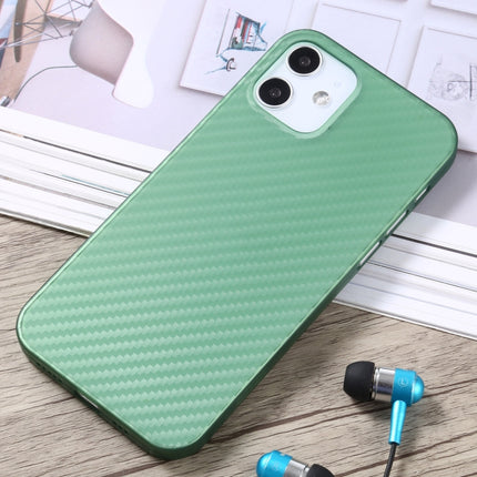 Carbon Fiber Texture PP Protective Case For iPhone 12 mini(Green)-garmade.com