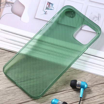 Carbon Fiber Texture PP Protective Case For iPhone 12 mini(Green)-garmade.com