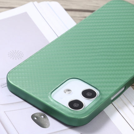 Carbon Fiber Texture PP Protective Case For iPhone 12 mini(Green)-garmade.com