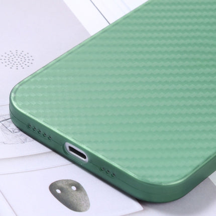 Carbon Fiber Texture PP Protective Case For iPhone 12 mini(Green)-garmade.com