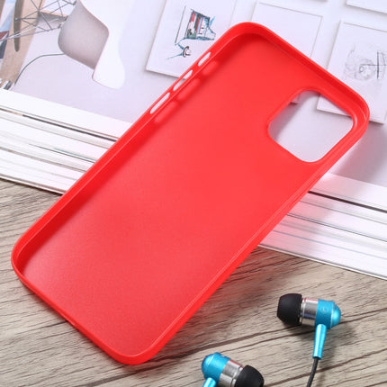 Carbon Fiber Texture PP Protective Case For iPhone 12 / 12 Pro(Red)-garmade.com