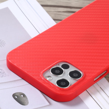 Carbon Fiber Texture PP Protective Case For iPhone 12 / 12 Pro(Red)-garmade.com