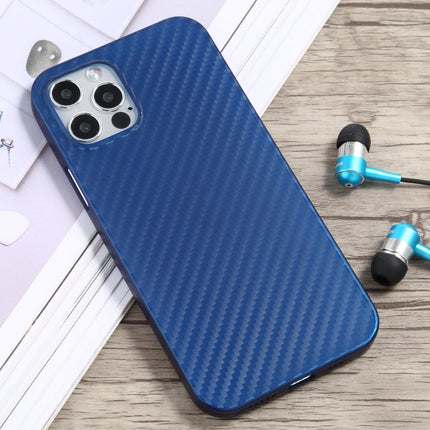 Carbon Fiber Texture PP Protective Case For iPhone 12 / 12 Pro(Blue)-garmade.com