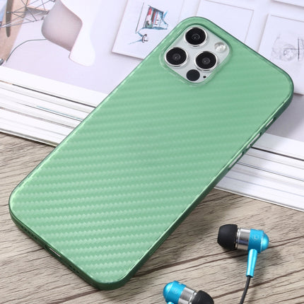 Carbon Fiber Texture PP Protective Case For iPhone 12 Pro Max(Green)-garmade.com