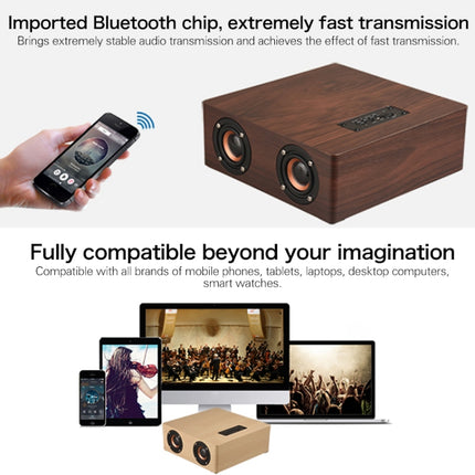 Q5 Wooden Bluetooth Speaker, Support TF Card & 3.5mm AUX(Yellow Wood)-garmade.com