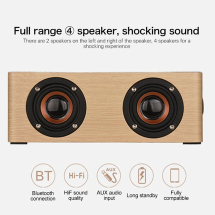 Q5 Wooden Bluetooth Speaker, Support TF Card & 3.5mm AUX(Red Wood)-garmade.com