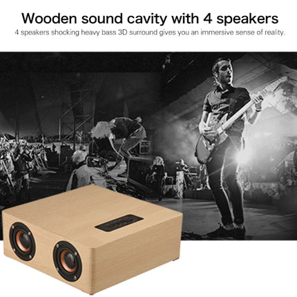 Q5 Wooden Bluetooth Speaker, Support TF Card & 3.5mm AUX(Yellow Wood)-garmade.com