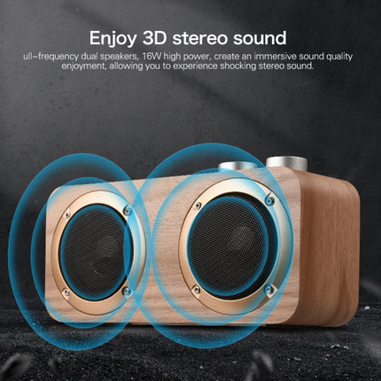 Q7 Subwoofer Wooden Bluetooth Speaker, Support TF Card & U Disk & 3.5mm AUX(Walnut)-garmade.com