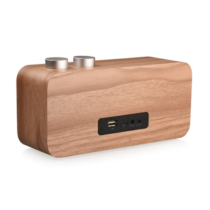 Q7 Subwoofer Wooden Bluetooth Speaker, Support TF Card & U Disk & 3.5mm AUX(Yellow Wood)-garmade.com