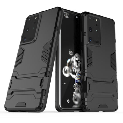 For Samsung Galaxy S21 Ultra 5G Shockproof PC + TPU Protective Case with Hidden Holder(Black)-garmade.com